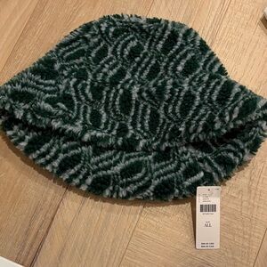 Anthropologie Sherpa Green Bucket Hat NWT